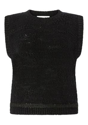Genny sequin-embellished vest - Black