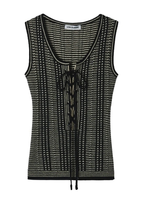 Low Classic striped tie top - Black