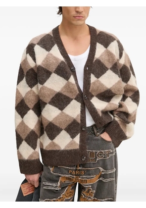 Won Hundred Edmonton argyle buttoned cardigan - Brown