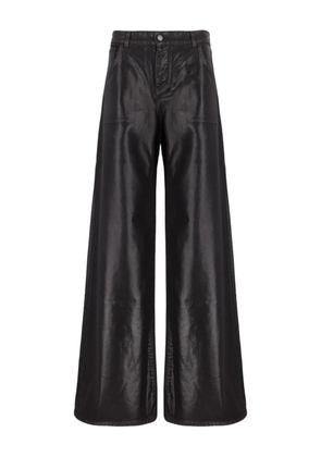 Laneus metallic-effect buttoned trousers - Black