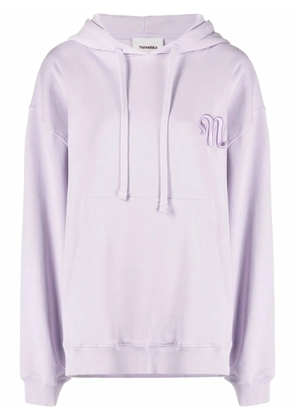 Nanushka logo-embroidered organic cotton hoodie - Purple