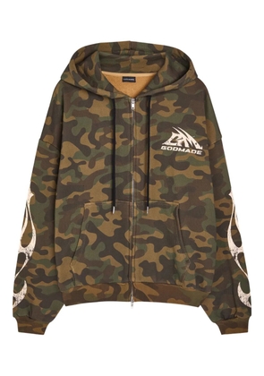 GODMADE camouflage-print zip-up hoodie - Green