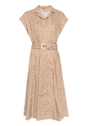 TWINSET leopard-print midi shirt dress - Neutrals