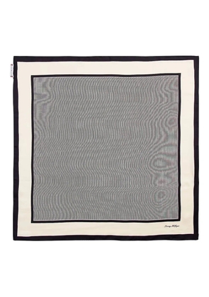 Tommy Hilfiger striped-pattern silk scarf - Blue