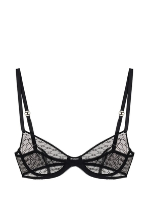Elisabetta Franchi monogram tulle bra - Black