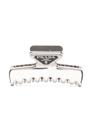 Prada Pre-Owned 2020s triangle-logo hair clip - Silver