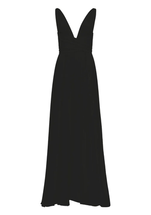 AZEEZA Cirrus V-neck silk gown - Black