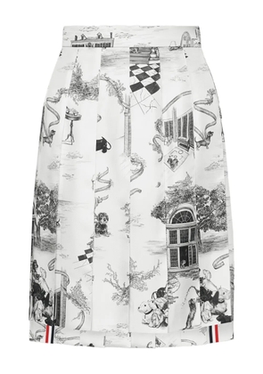 Thom Browne toile pleated mini skirt - White