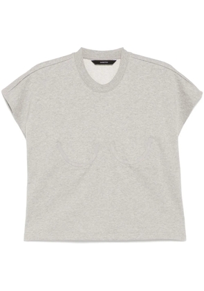 pushBUTTON bra point sleeveless top - Grey