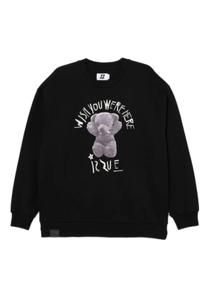 izzue graphic-print cotton sweatshirt - Black