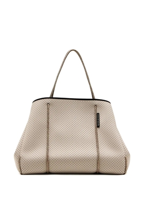 STATE OF ESCAPE perforated rope-handle tote bag - Neutrals