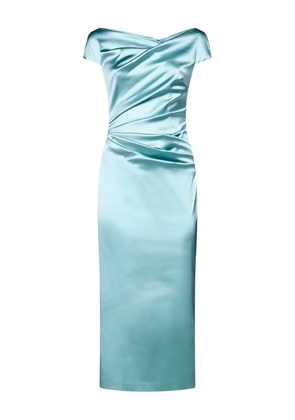 Talbot Runhof draped-detailing midi dress - Blue
