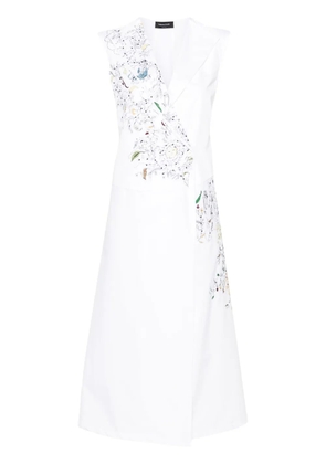 Fabiana Filippi embroidered cotton wrap dress - White