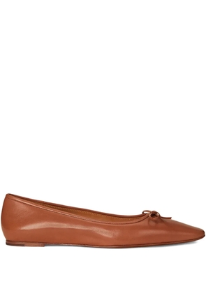 Polo Ralph Lauren bow-detail almond-toe ballet flats - Brown