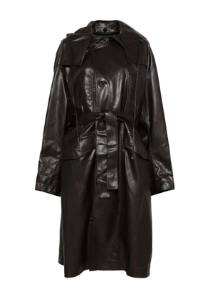 YCH belted hooded coat - Brown