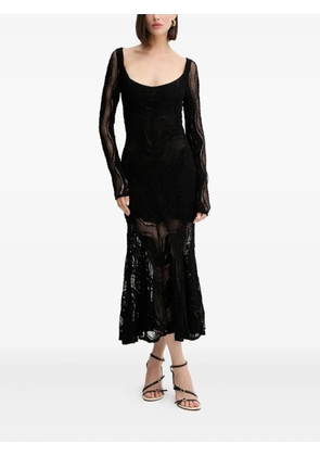 Charo Ruiz Ibiza long-sleeve lace evening dress - Black