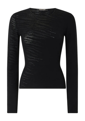 Roberto Cavalli perforated long-sleeve top - Black