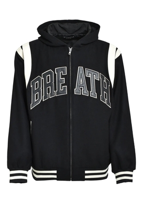 BREATH logo-patch bomber jacket - Black
