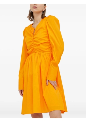 Gestuz ruched long-sleeve dress - Orange