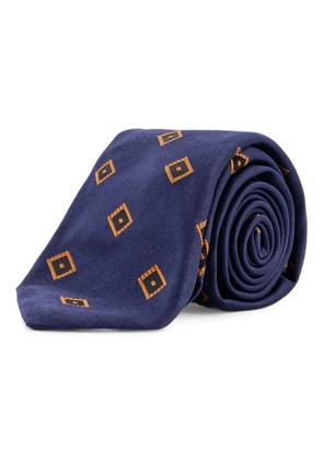 Kiton diamond-pattern tie - Blue