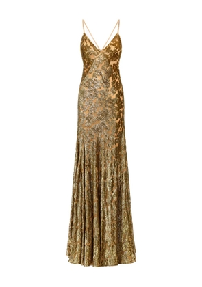 Roberto Cavalli metallic-effect maxi dress - Gold