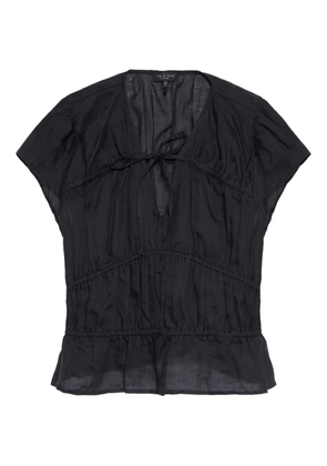 rag & bone ties smocked top - Black