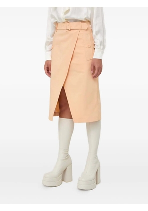 Patrizia Pepe belted wrap midi skirt - Neutrals