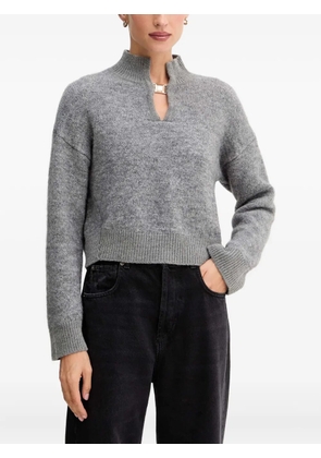 SIMONA CORSELLINI mock-neck embellished sweater - Grey