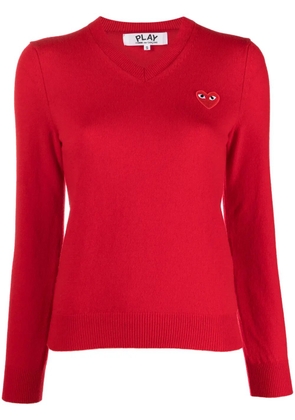 Comme Des Garçons Play heart logo wool jumper - Red