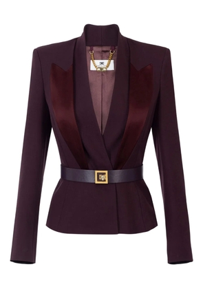 Elisabetta Franchi satin-lapel crepe jacket - Red