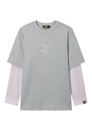 Mini Cream long-sleeve T-shirt - Grey