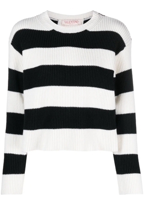 Valentino Garavani striped virgin wool jumper - Black