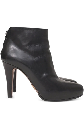 Prada Pre-Owned 100mm almond-toe zip-fastening ankle boots - Black