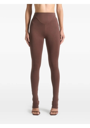 Manière De Voir Chloe dipped-waistband leggings - Brown