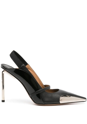 Off-White Allen 100mm leather slingback pumps - Black