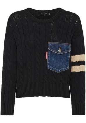 DSQUARED2 pocket cable-knit jumper - Black
