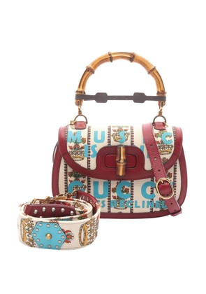 Gucci Pre-Owned 2016-2025 100th Anniversary Canvas Bamboo Top Handle Bag handbag - White