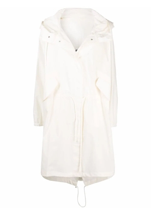 Jil Sander logo-print hooded raincoat - White