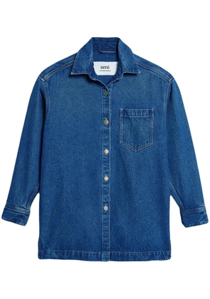 AMI Paris spread-collar denim overshirt - Blue