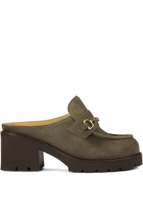 Doucal's chain-embellished mules - Green