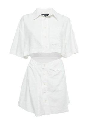 Jacquemus Pre-Owned cut-out button-fastening mini dress - White