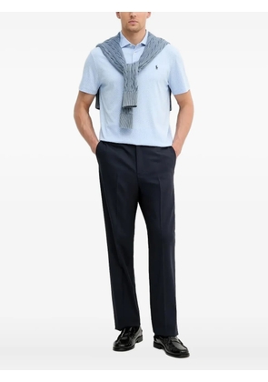 Polo Ralph Lauren logo-embroidery patterned polo shirt - Blue