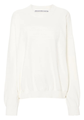 Alexander Wang logo-embroidered ribbed sweater - White