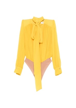 Elisabetta Franchi pleated tie bodysuit - Yellow