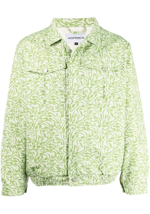 CARNE BOLLENTE abstract-print button-down jacket - Green