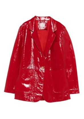 Alysi notched-lapel side-pocket coat - Red