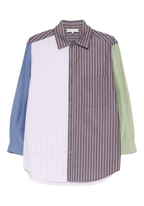 Stine Goya striped patch-pocket shirt - Brown