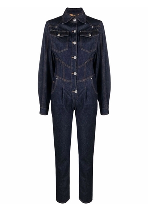 Philipp Plein slim-cut denim jumpsuit - Blue