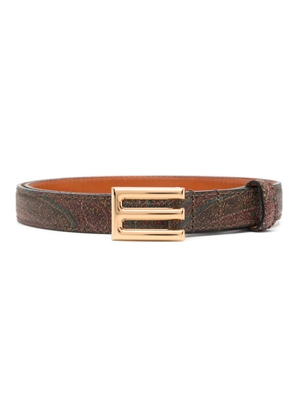 ETRO paisley-print logo-buckle belt - Red