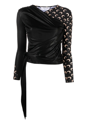 Marine Serre Regenerated crescent moon-print top - Black